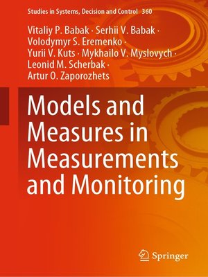 cover image of Models and Measures in Measurements and Monitoring